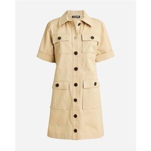 J.Crew GAMINE SHIRTDRESS Cargo Safari Dress Stretch Twill